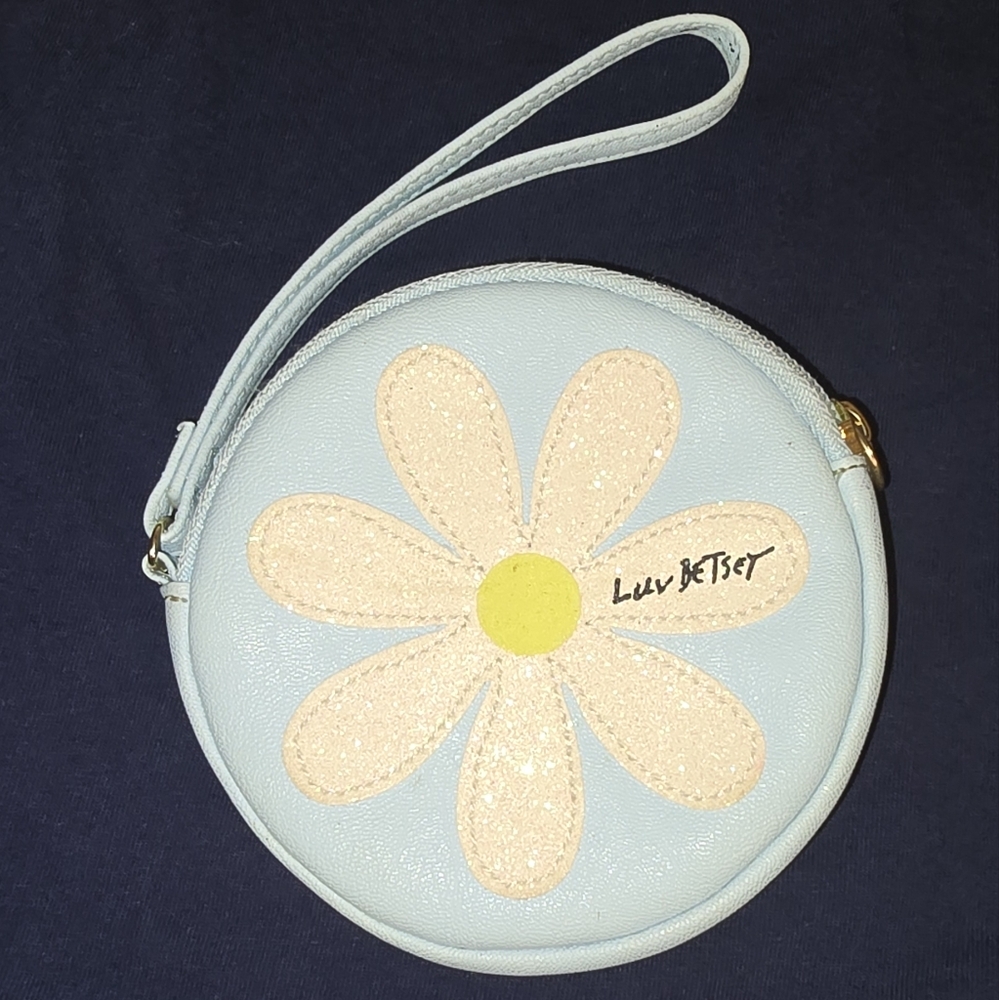 Luv Betsey Blue Wristlet with Daisy Design